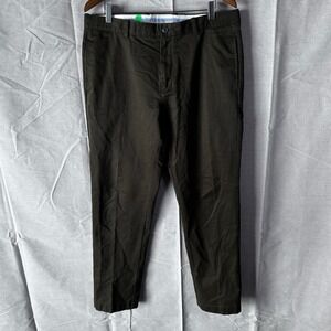 J.Crew Essential Chino Pants Mens 35x32 Olive Green 100% Cotton RN77388